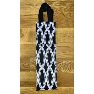 Thirty-One Perfect Bottle Thermal Tote Insulated Wine Bottle Carrier Black White